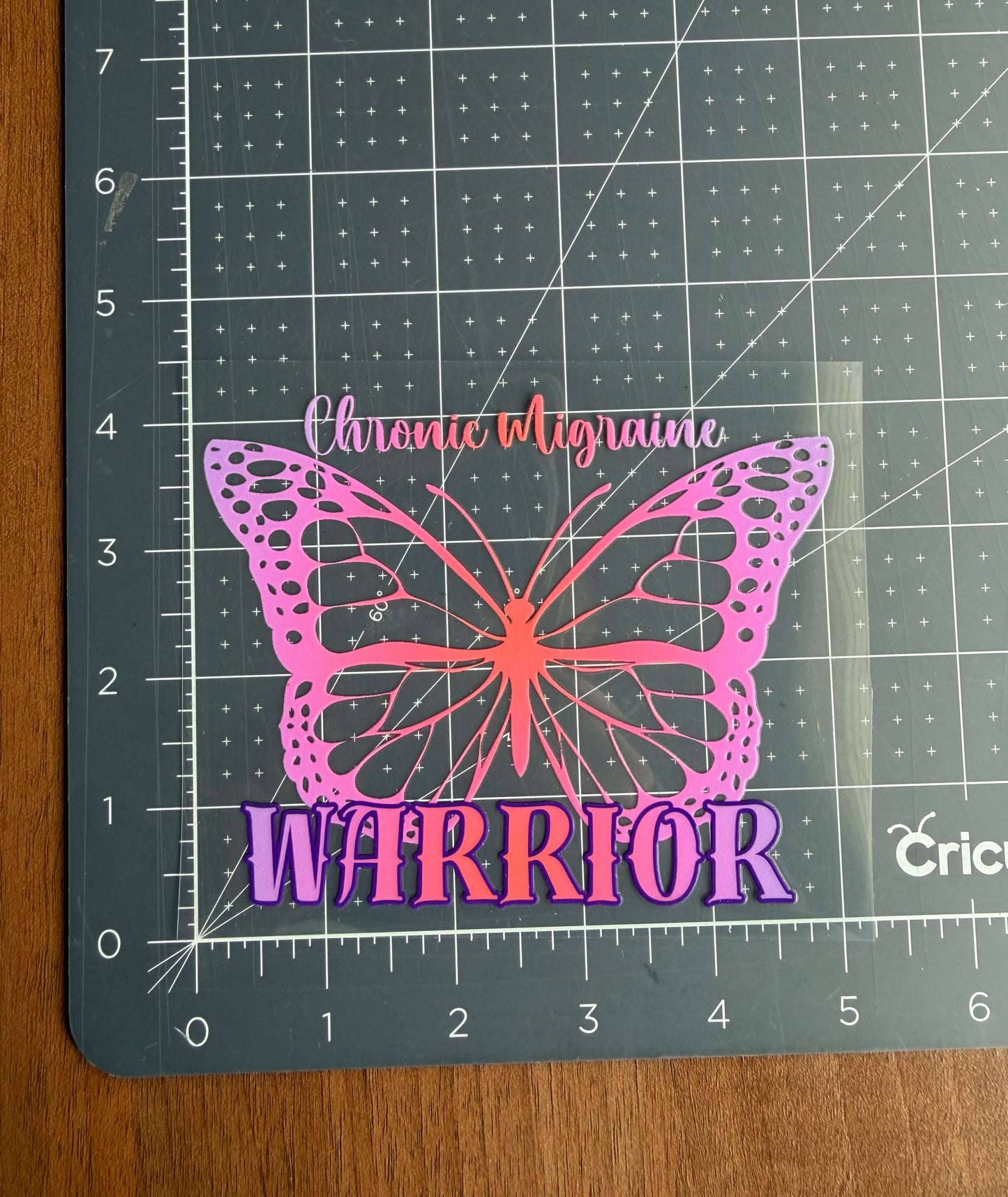 Chronic Migraine Warrior Butterfly Car Decal