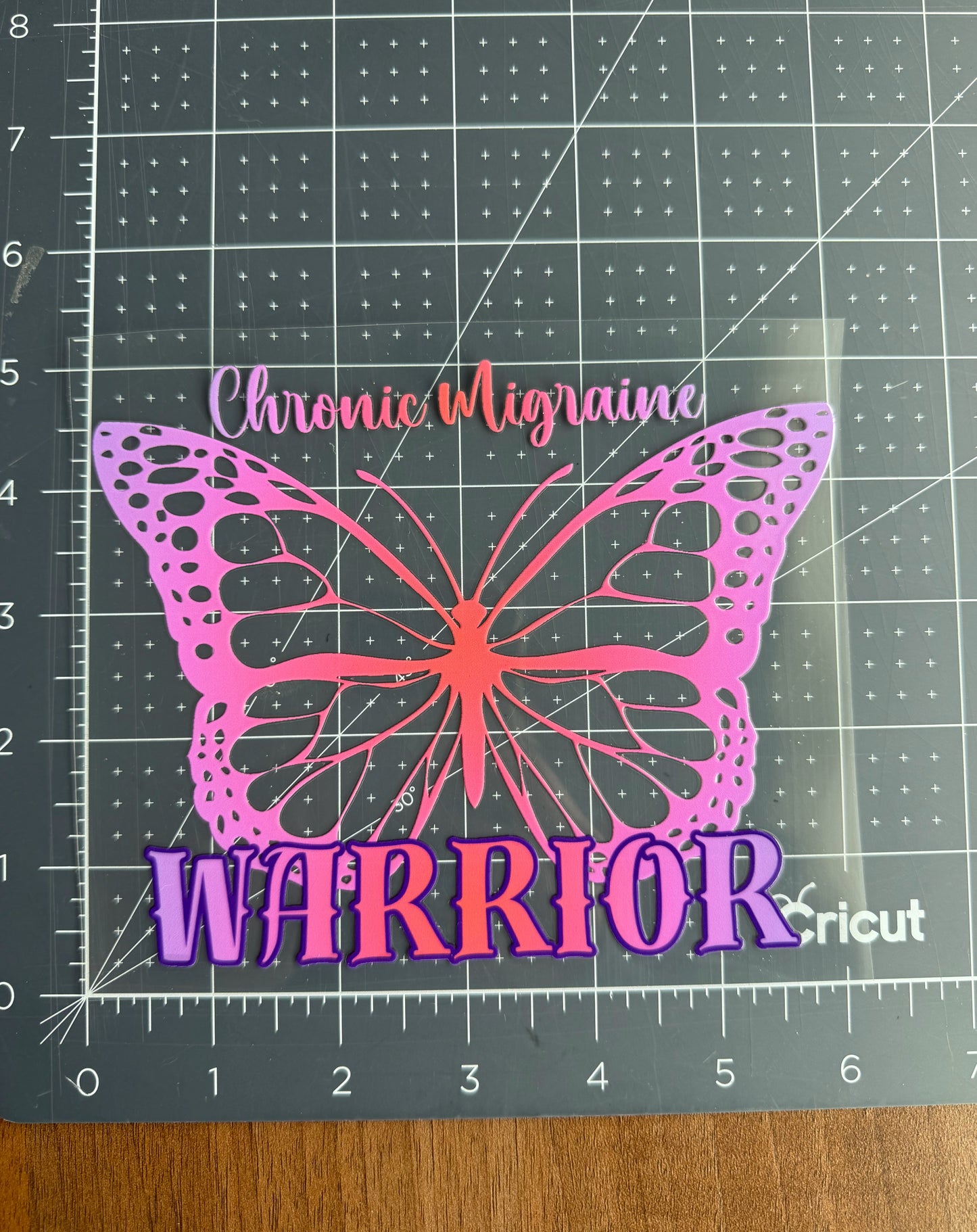 Chronic Migraine Warrior Butterfly Car Decal
