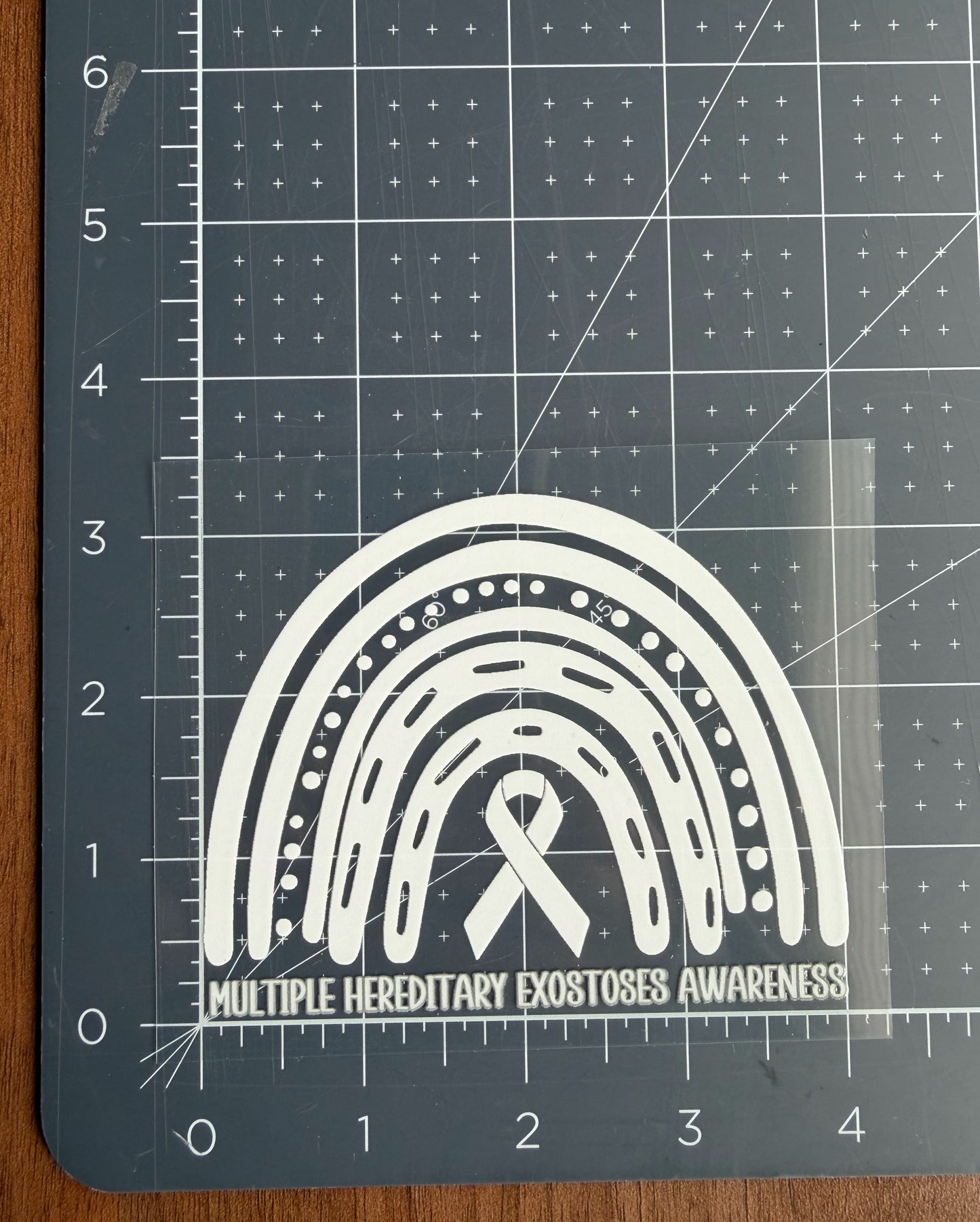 Multiple Hereditary Exostoses (MHE) Awareness Rainbow Car Decal