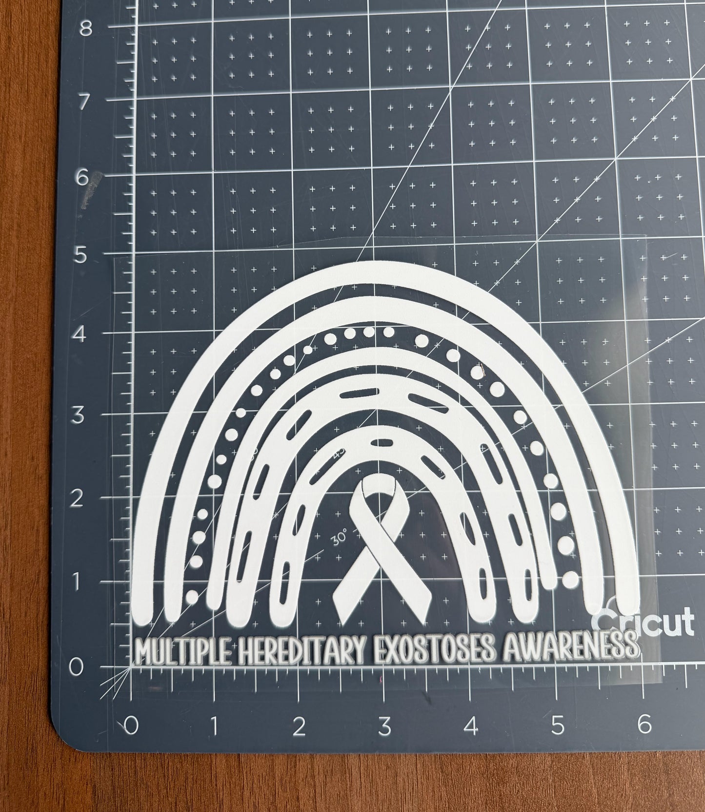 Multiple Hereditary Exostoses (MHE) Awareness Rainbow Car Decal