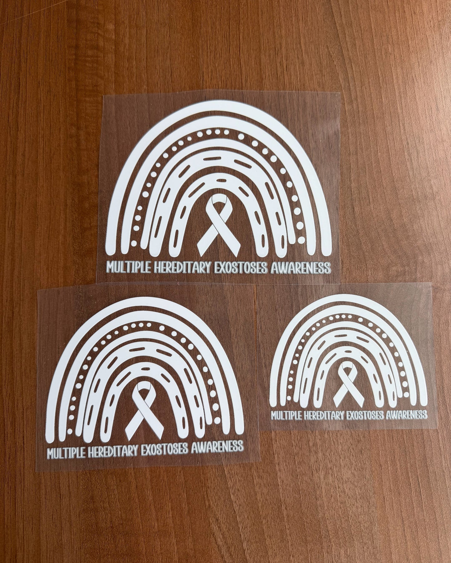 Multiple Hereditary Exostoses (MHE) Awareness Rainbow Car Decal