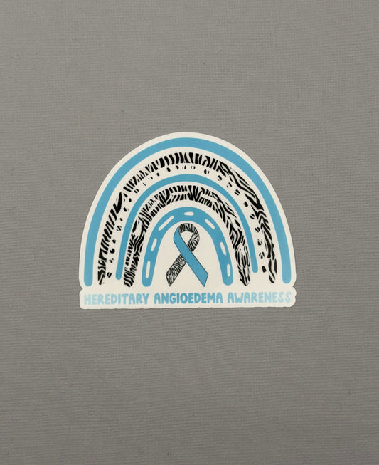 Hereditary Angioedema Awareness Rainbow Sticker or Magnet