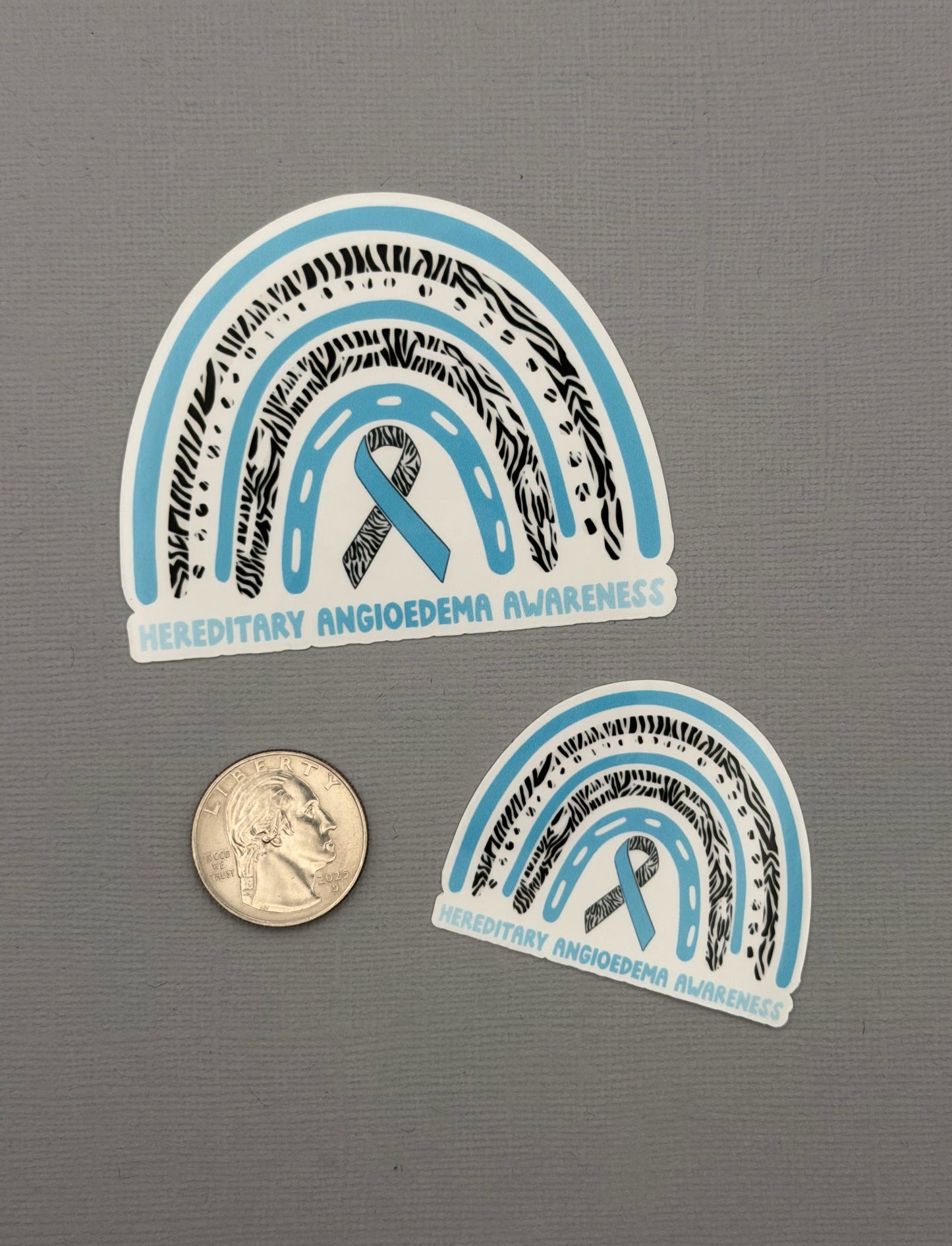 Hereditary Angioedema Awareness Rainbow Sticker or Magnet