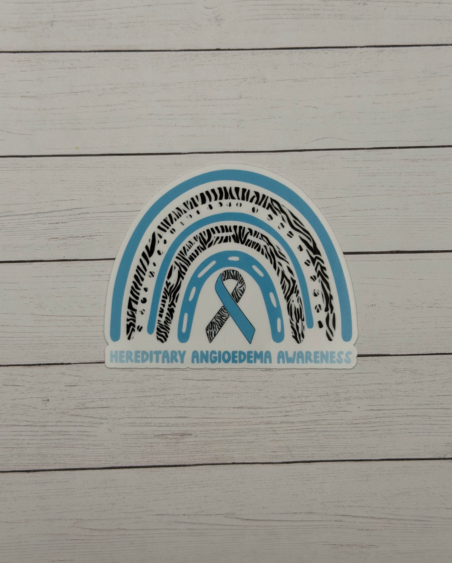 Hereditary Angioedema Awareness Rainbow Sticker or Magnet