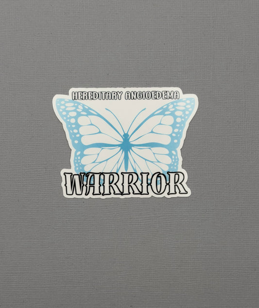 Hereditary Angioedema Warrior Butterfly Sticker or Magnet