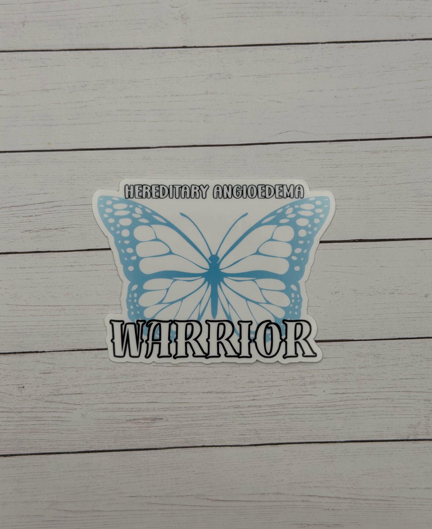 Hereditary Angioedema Warrior Butterfly Sticker or Magnet