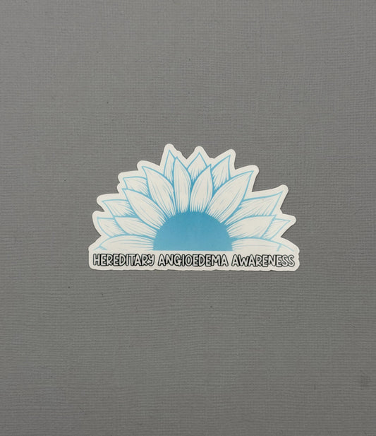 Hereditary Angioedema Awareness Sunflower Sticker or Magnet