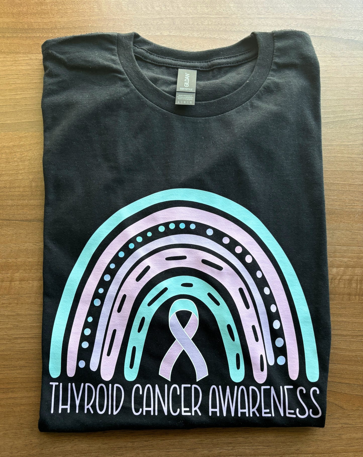 Thyroid Cancer Awareness Rainbow T-Shirt