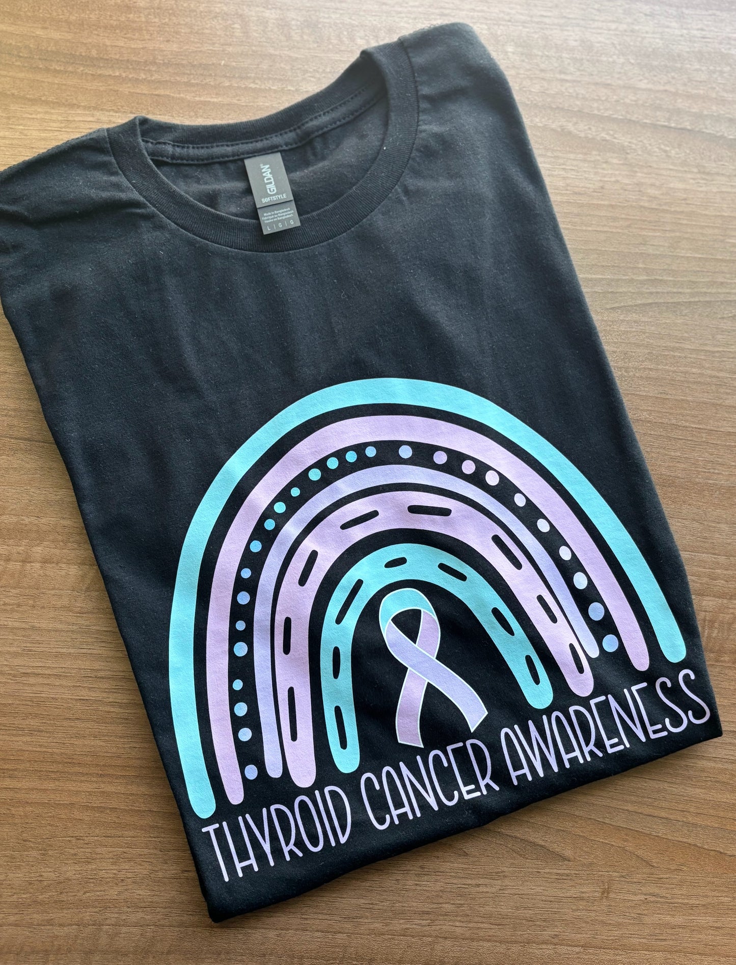 Thyroid Cancer Awareness Rainbow T-Shirt
