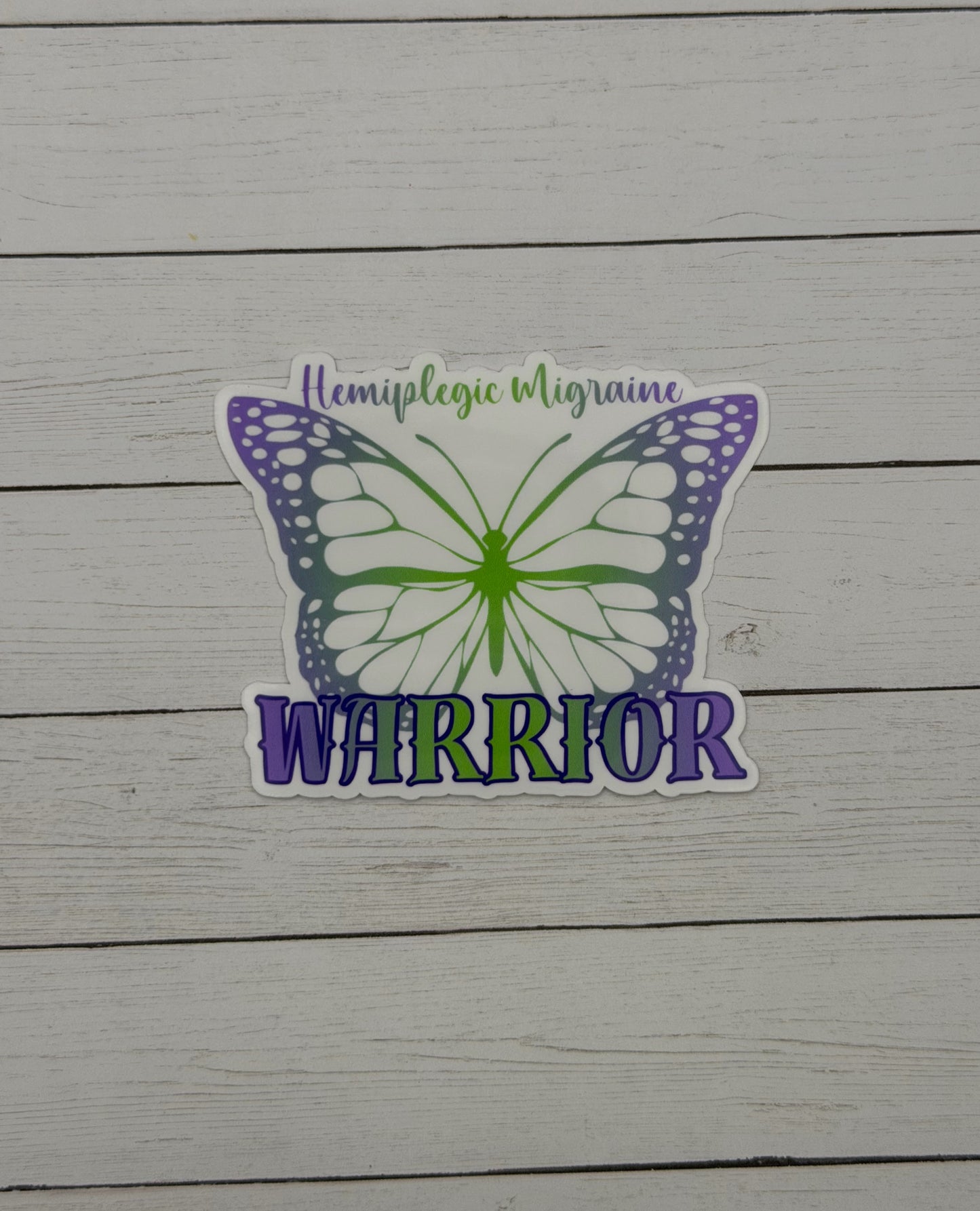 Hemiplegic Migraine Warrior Butterfly Sticker or Magnet