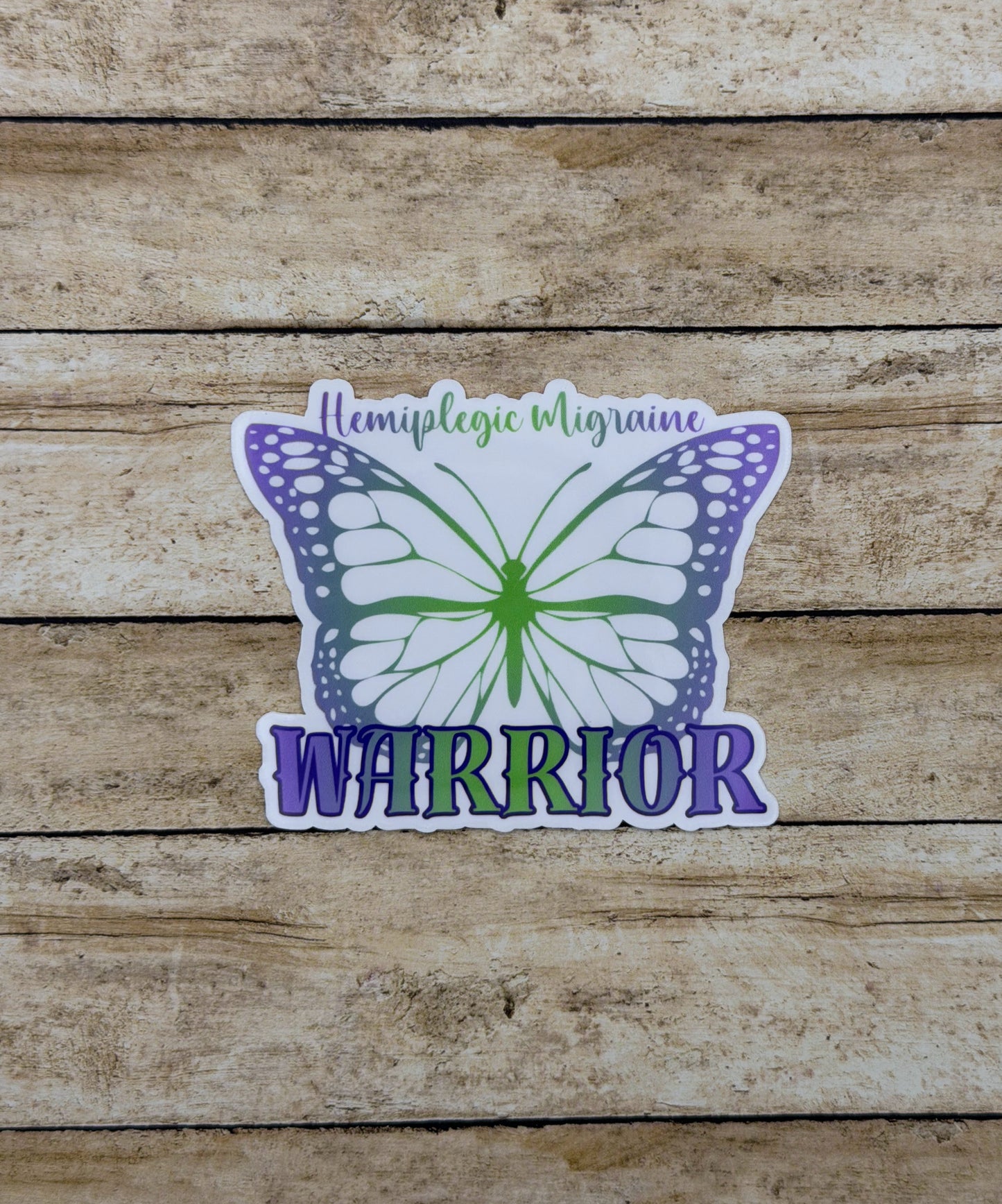 Hemiplegic Migraine Warrior Butterfly Sticker or Magnet