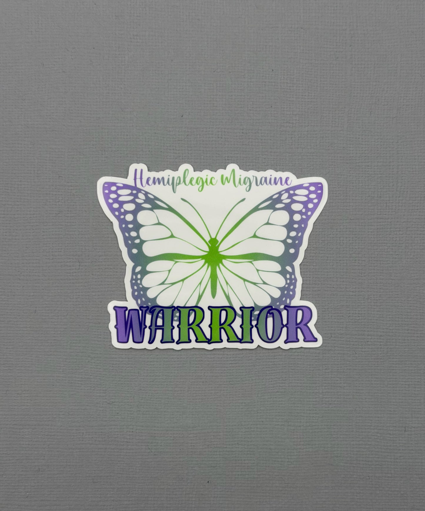 Hemiplegic Migraine Warrior Butterfly Sticker or Magnet
