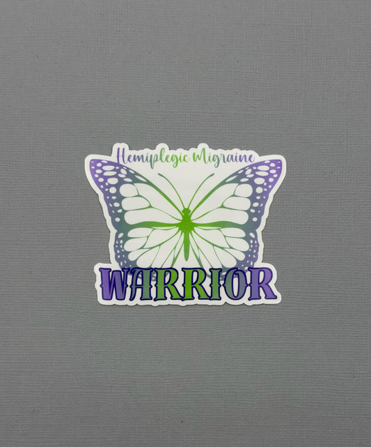 Hemiplegic Migraine Warrior Butterfly Sticker or Magnet