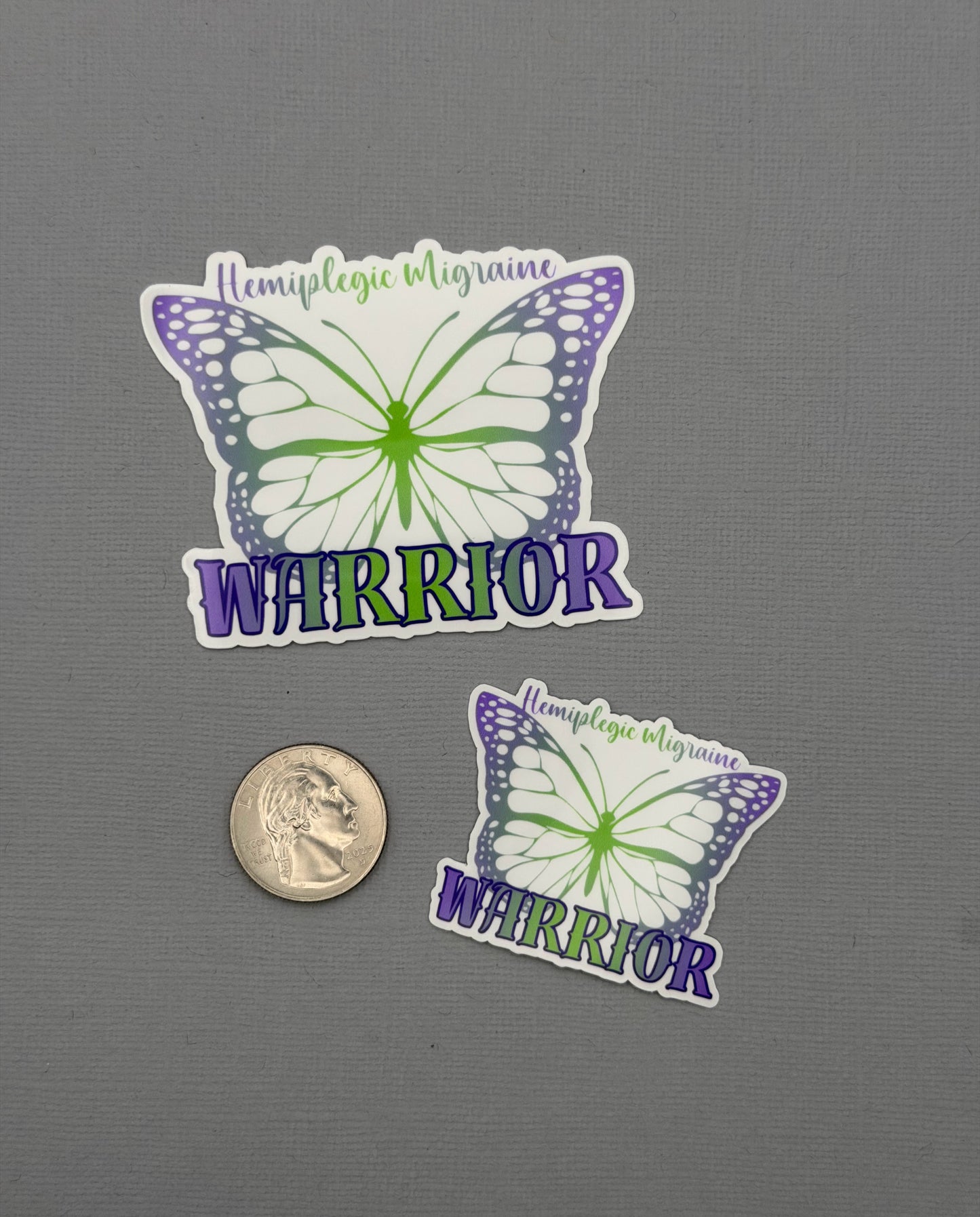 Hemiplegic Migraine Warrior Butterfly Sticker or Magnet