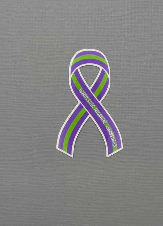 Hemiplegic Migraine Awareness Ribbon Sticker or Magnet