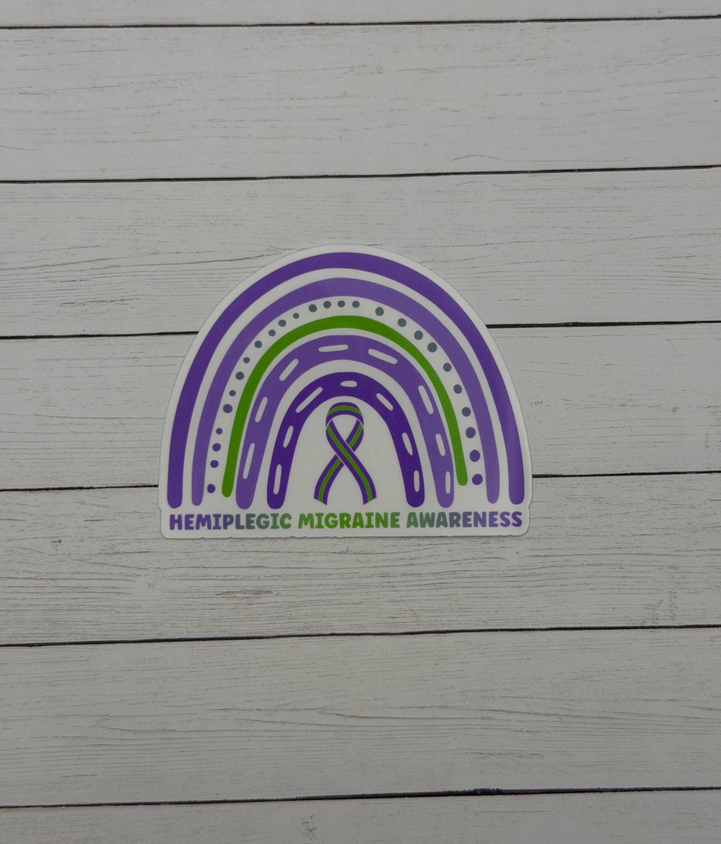 Hemiplegic Migraine Awareness Rainbow Sticker or Magnet