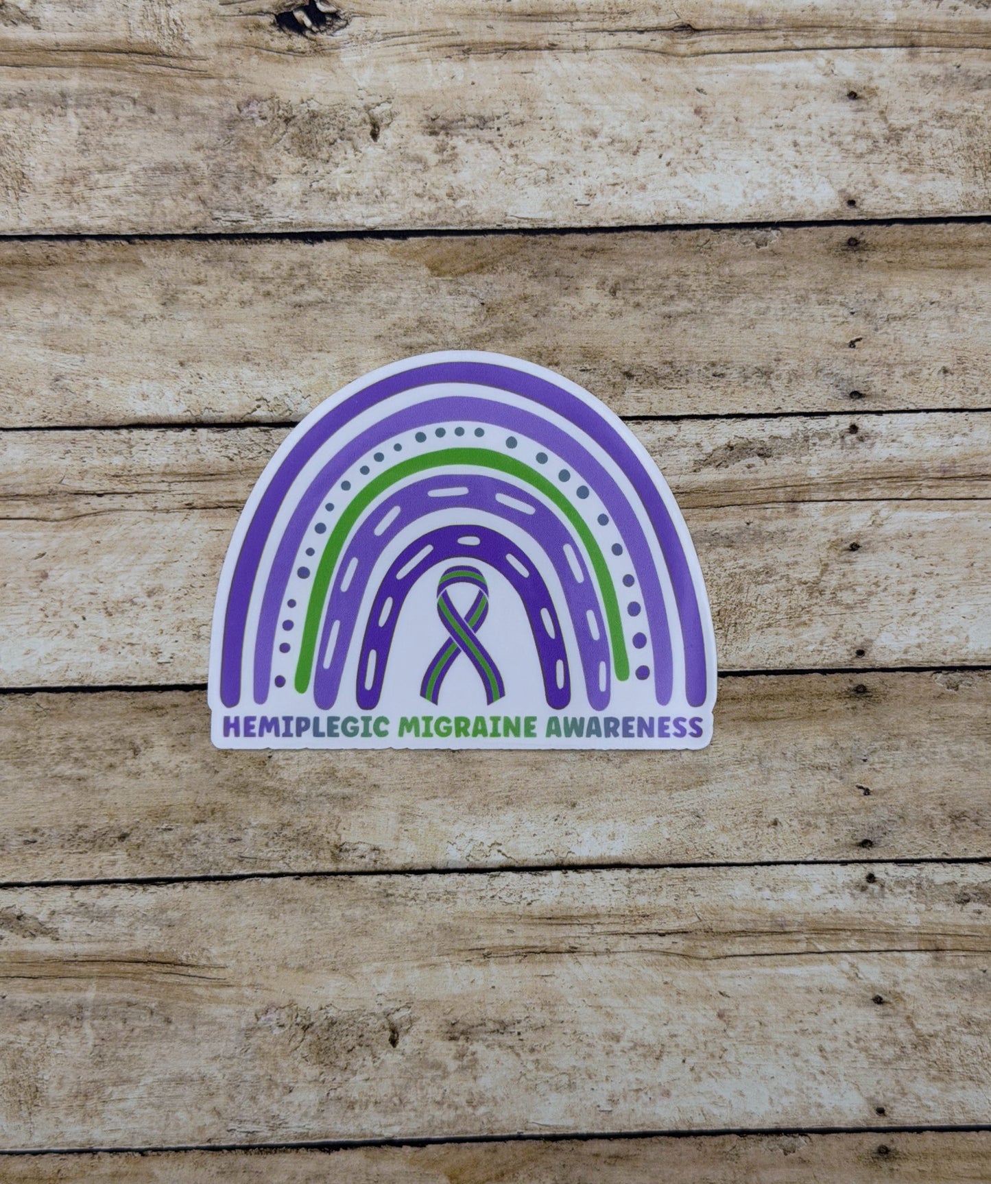 Hemiplegic Migraine Awareness Rainbow Sticker or Magnet