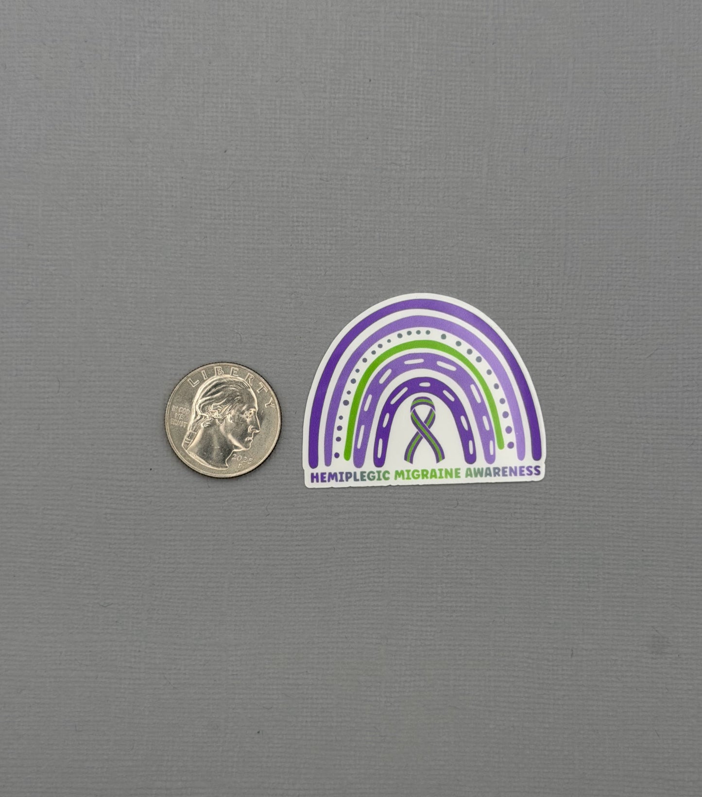 Hemiplegic Migraine Awareness Rainbow Sticker or Magnet