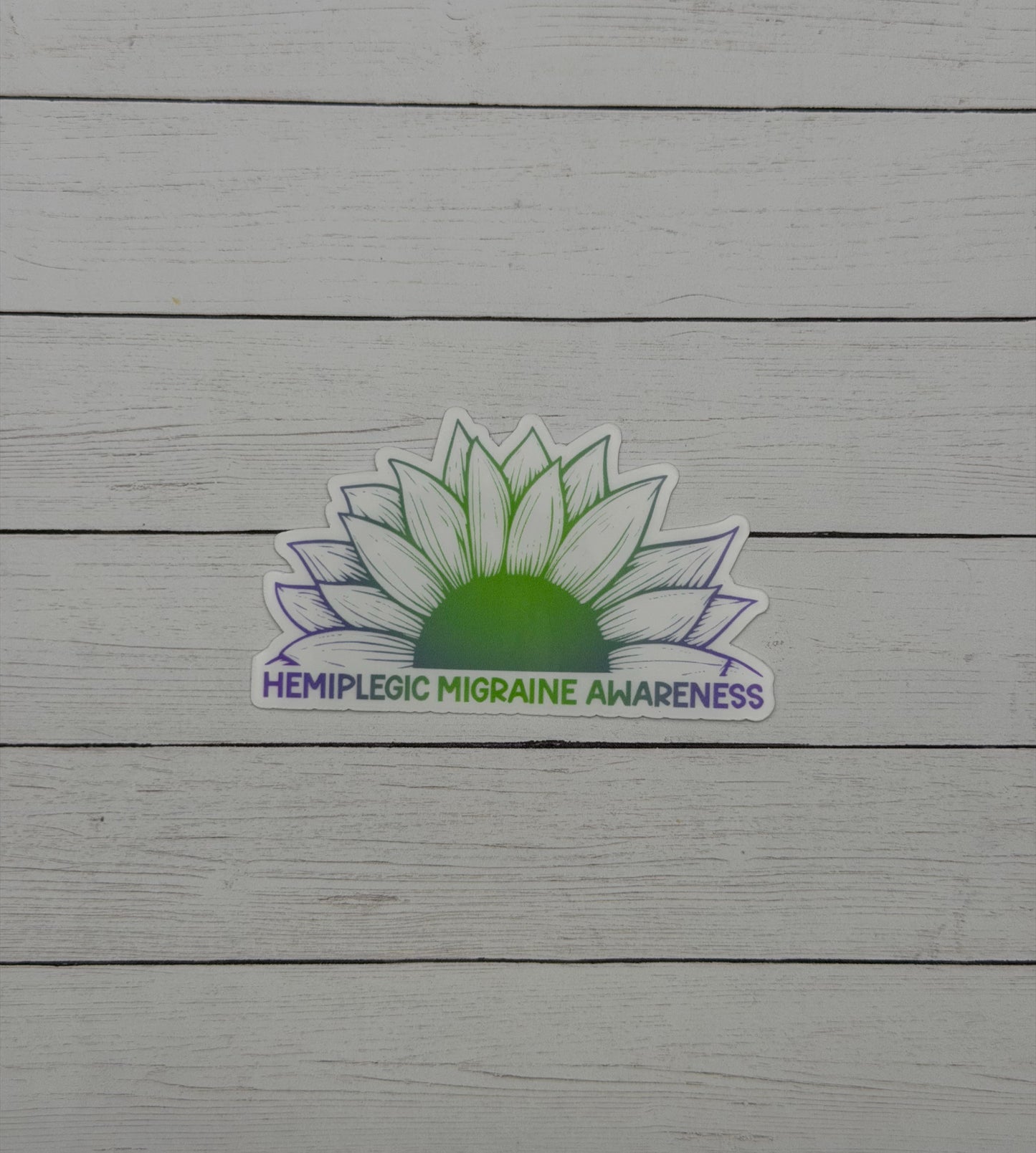 Hemiplegic Migraine Awareness Sunflower Sticker or Magnet