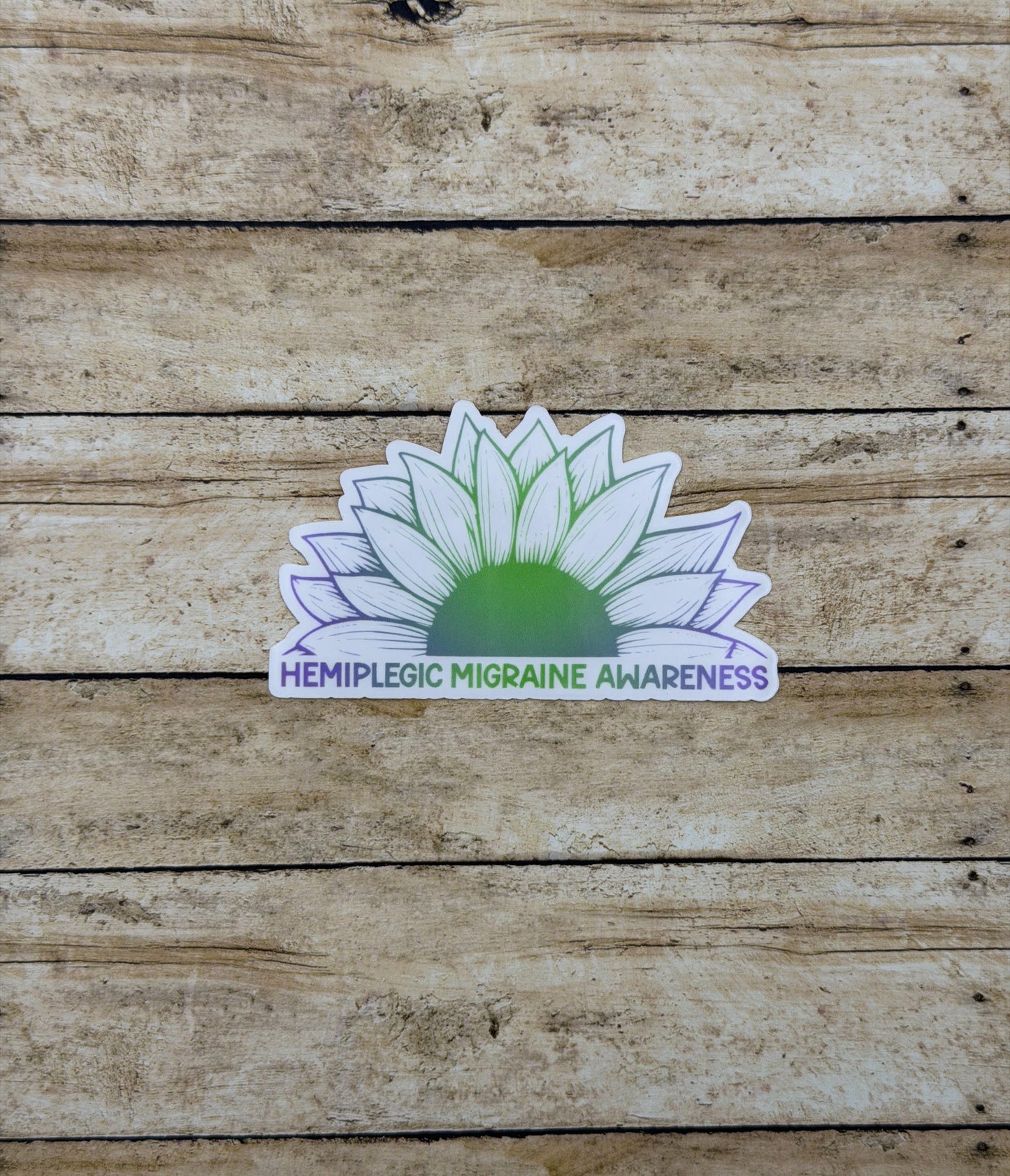 Hemiplegic Migraine Awareness Sunflower Sticker or Magnet