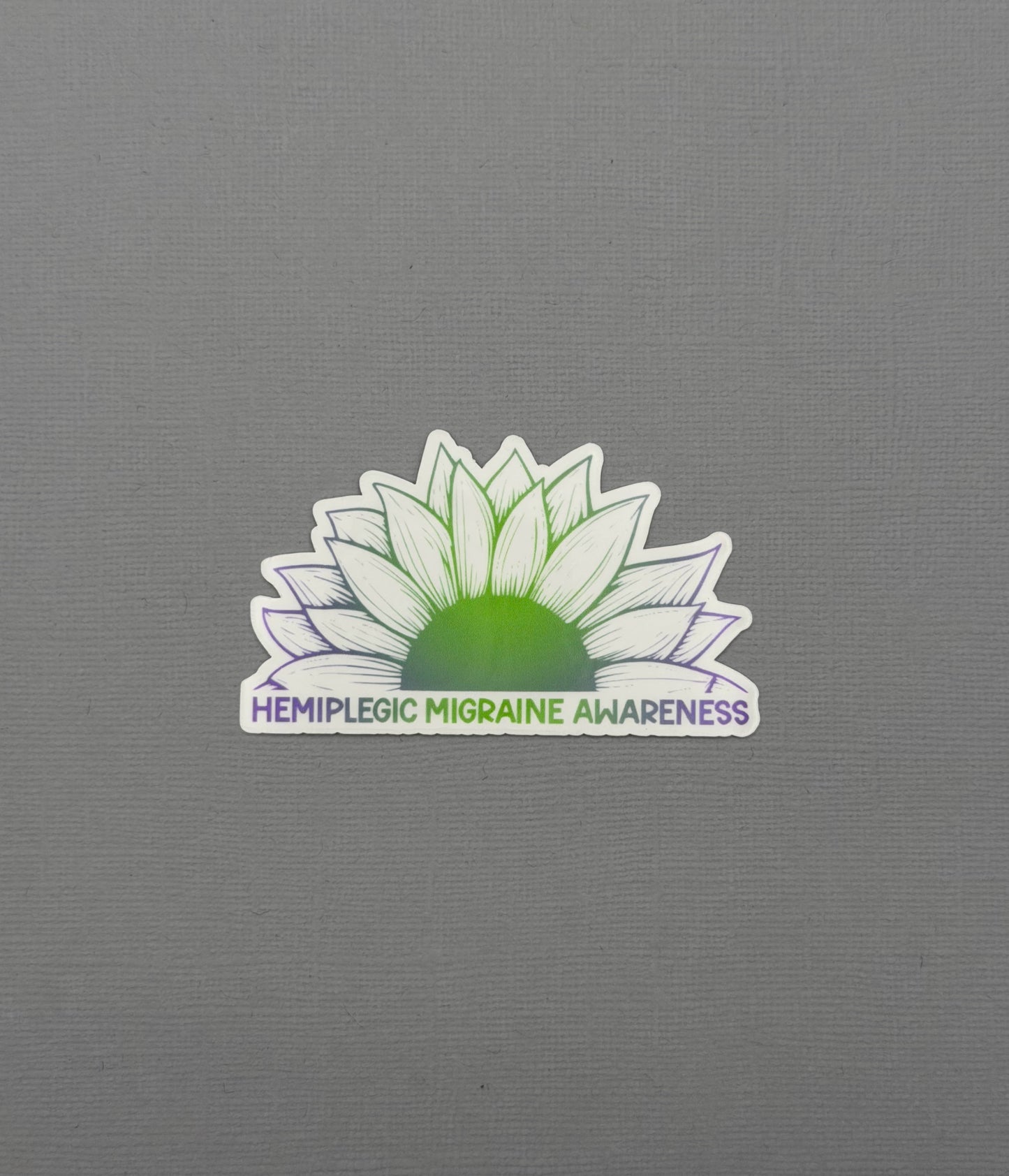 Hemiplegic Migraine Awareness Sunflower Sticker or Magnet