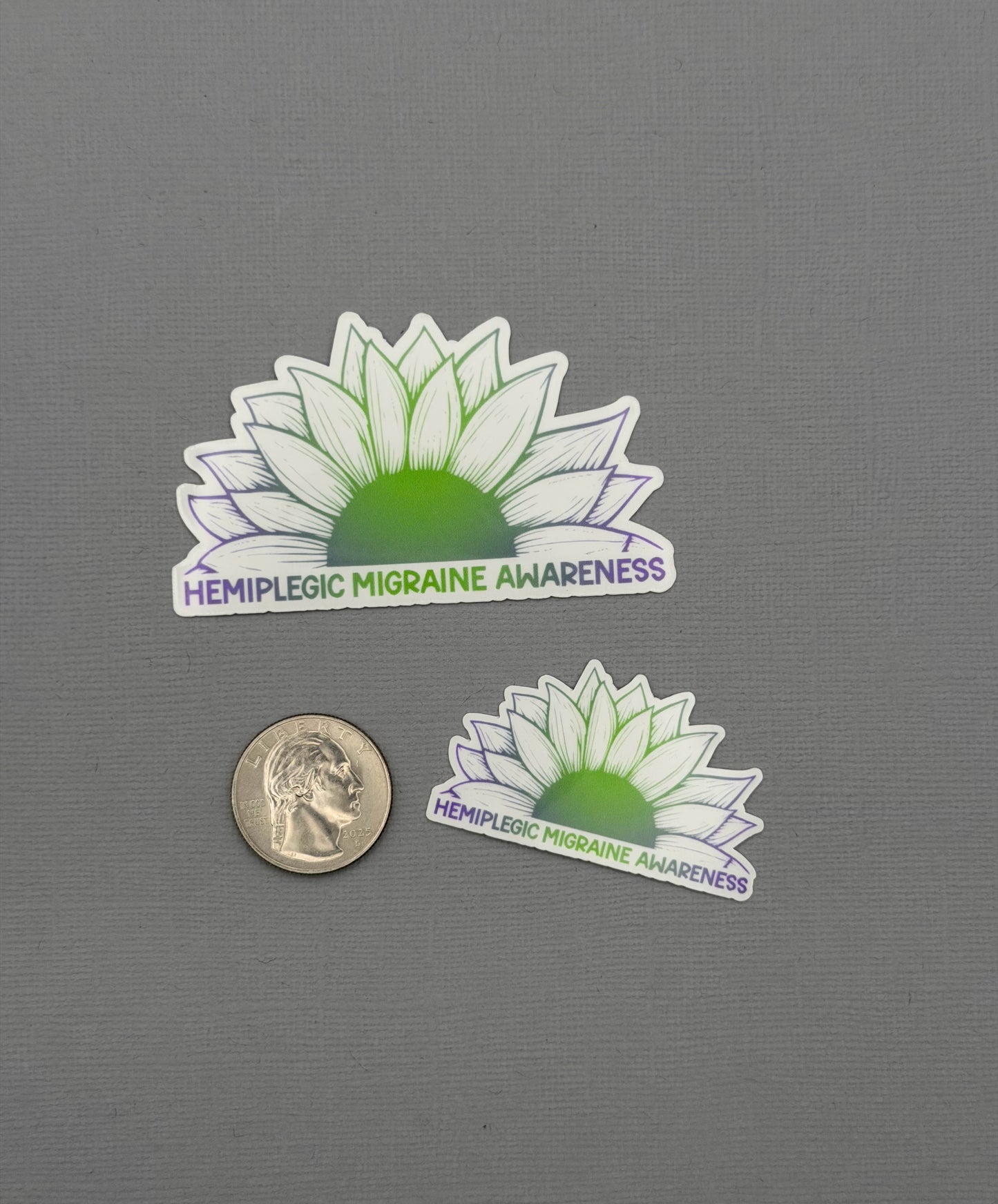 Hemiplegic Migraine Awareness Sunflower Sticker or Magnet
