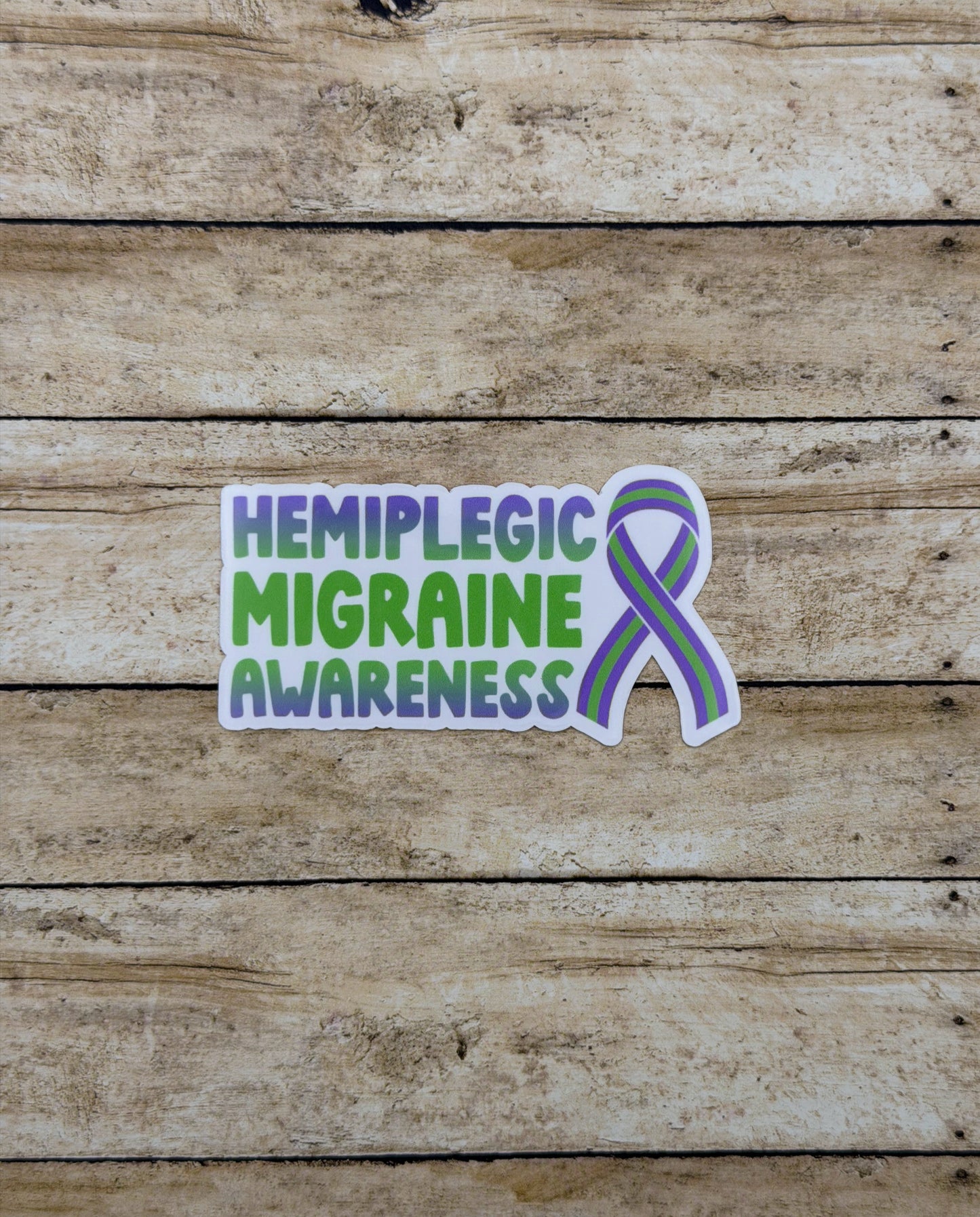 Hemiplegic Migraine Awareness with Ribbon Sticker or Magnet
