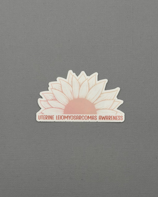 Uterine Leiomyosarcomas Awareness Sunflower Sticker or Magnet