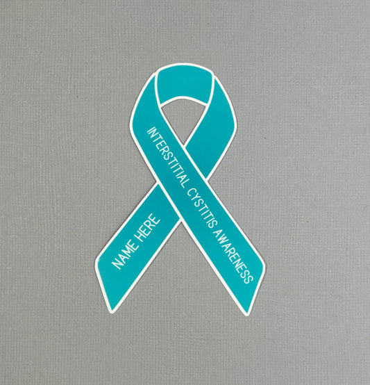 Interstitial Cystitis Awareness Custom Ribbon Sticker