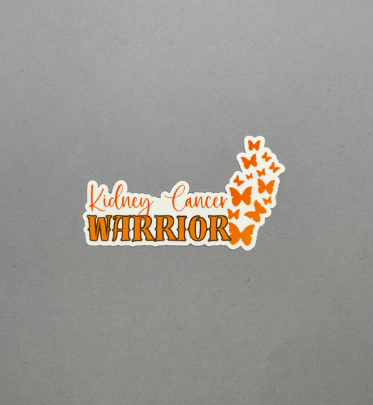 Kidney Cancer Warrior Butterflies Sticker