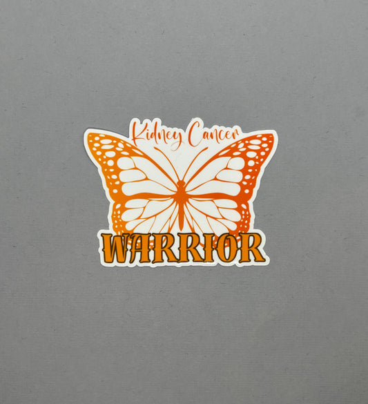 Kidney Cancer Warrior Butterfly Sticker