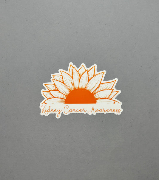 Kidney Cancer Awareness Sunflower Sticker