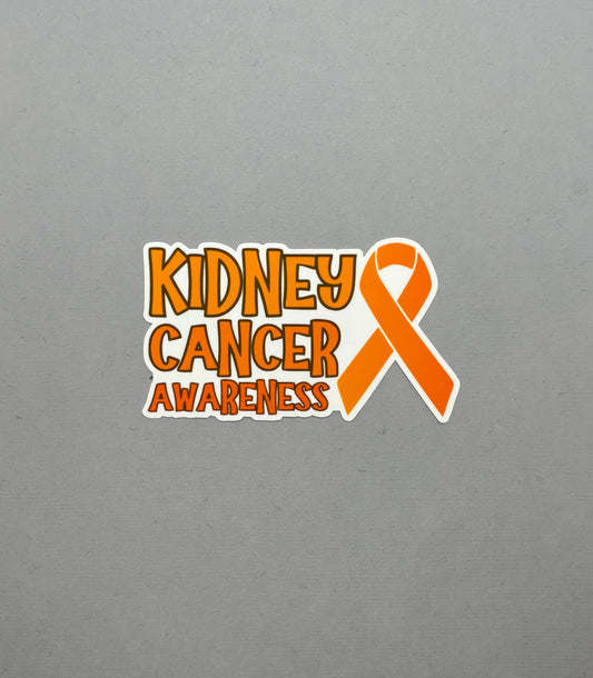 Kidney Cancer Awareness with Ribbon Sticker