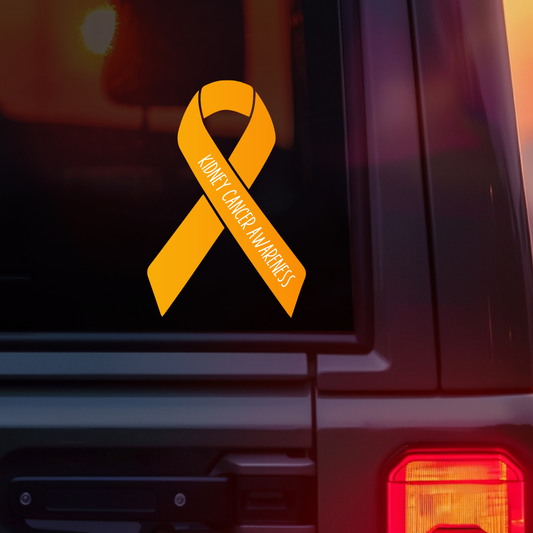 Kidney Cancer Awareness Ribbon Car Decal