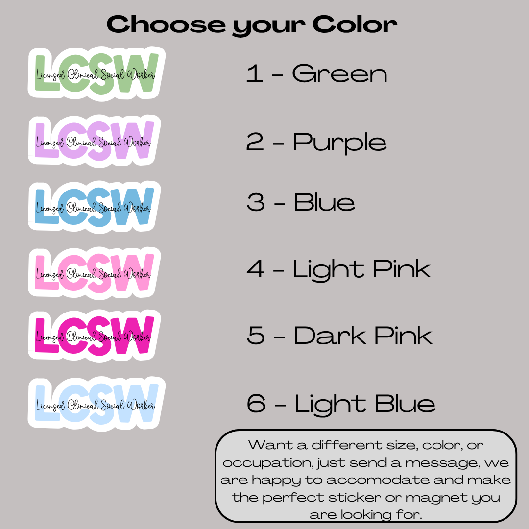 Licensed Clinical Social Worker - LCSW Sticker or Magnet