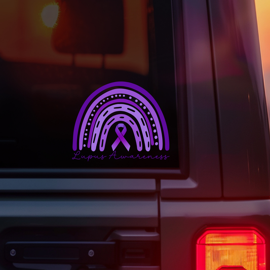Lupus Awareness Rainbow Car Decal