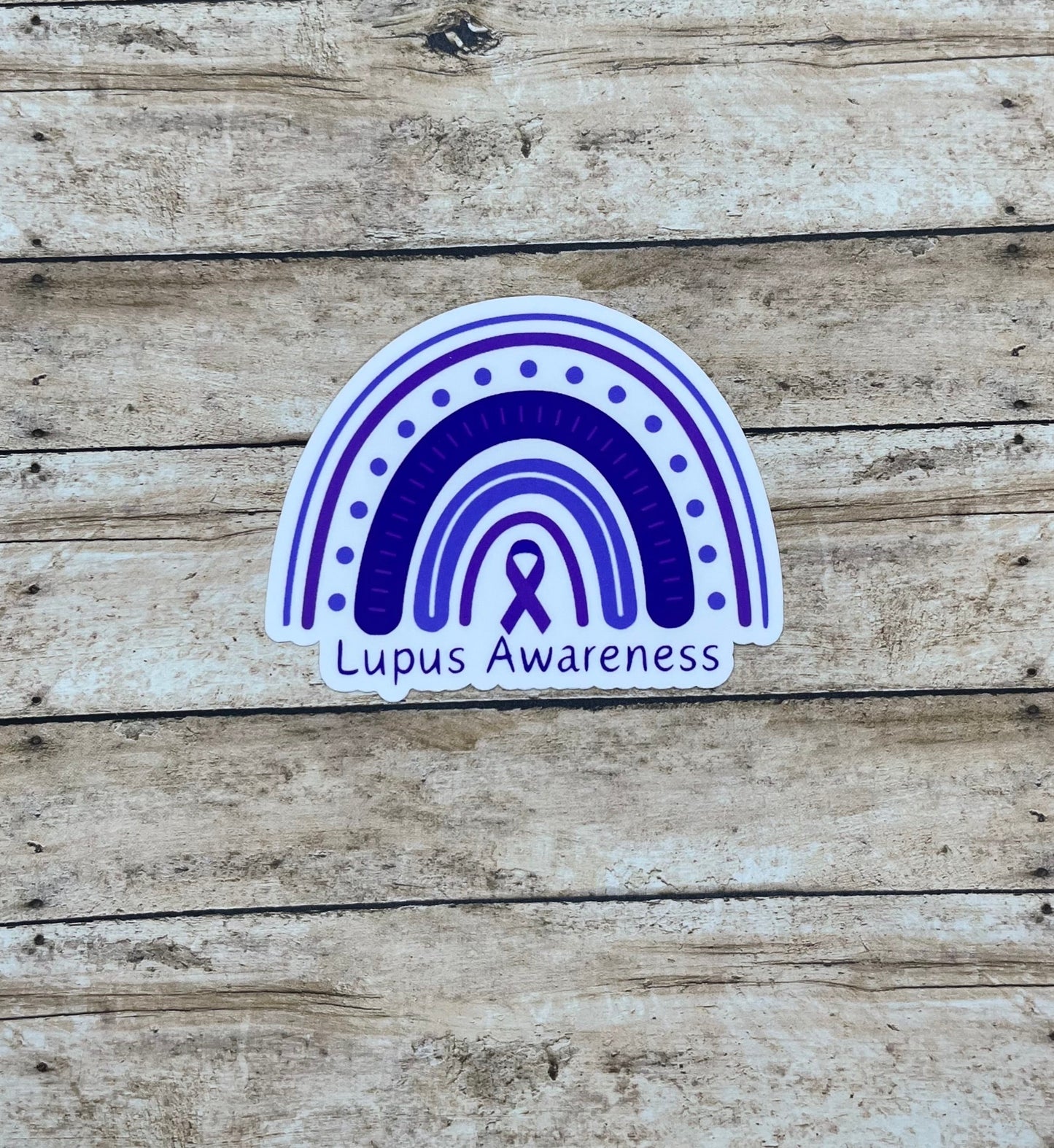 Lupus Awareness Purple Rainbow Sticker