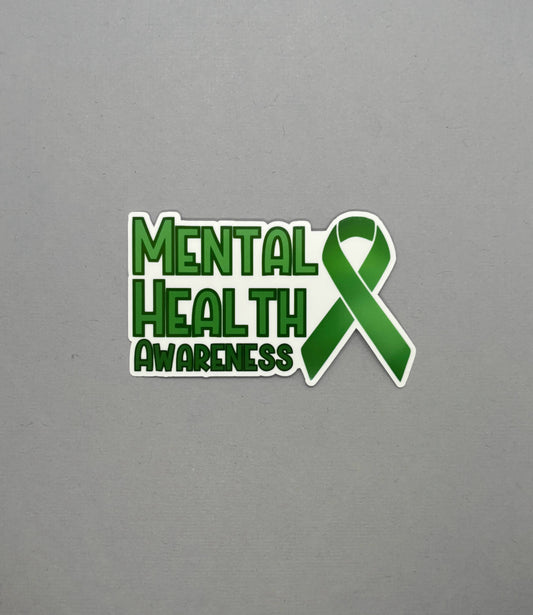Mental Health Awareness with Ribbon Sticker