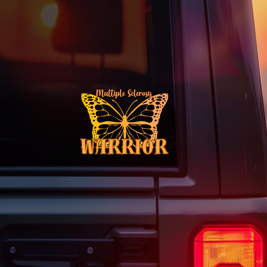 Multiple Sclerosis Warrior Butterfly Car Decal