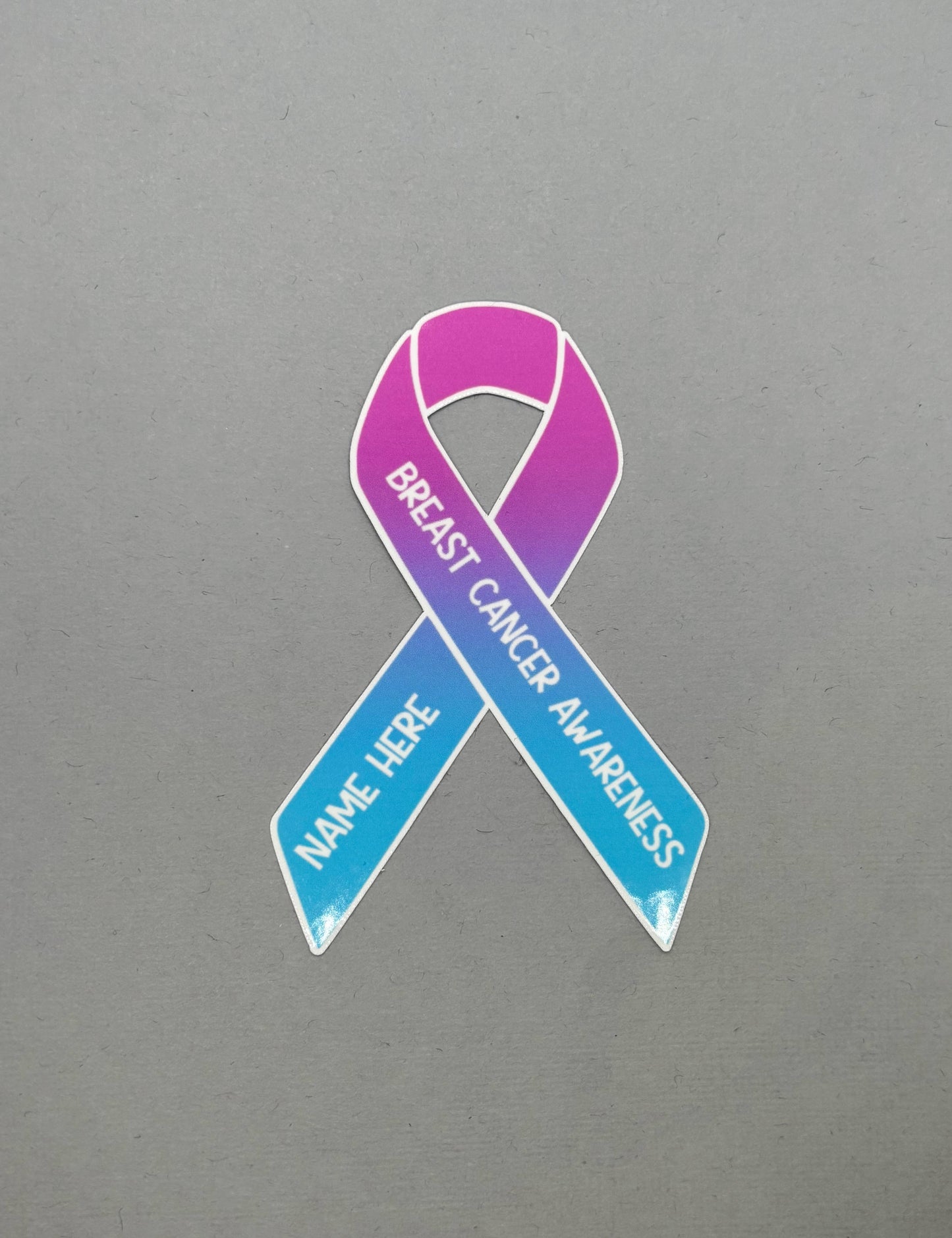 Male Breast Cancer Awareness Custom Ribbon Sticker