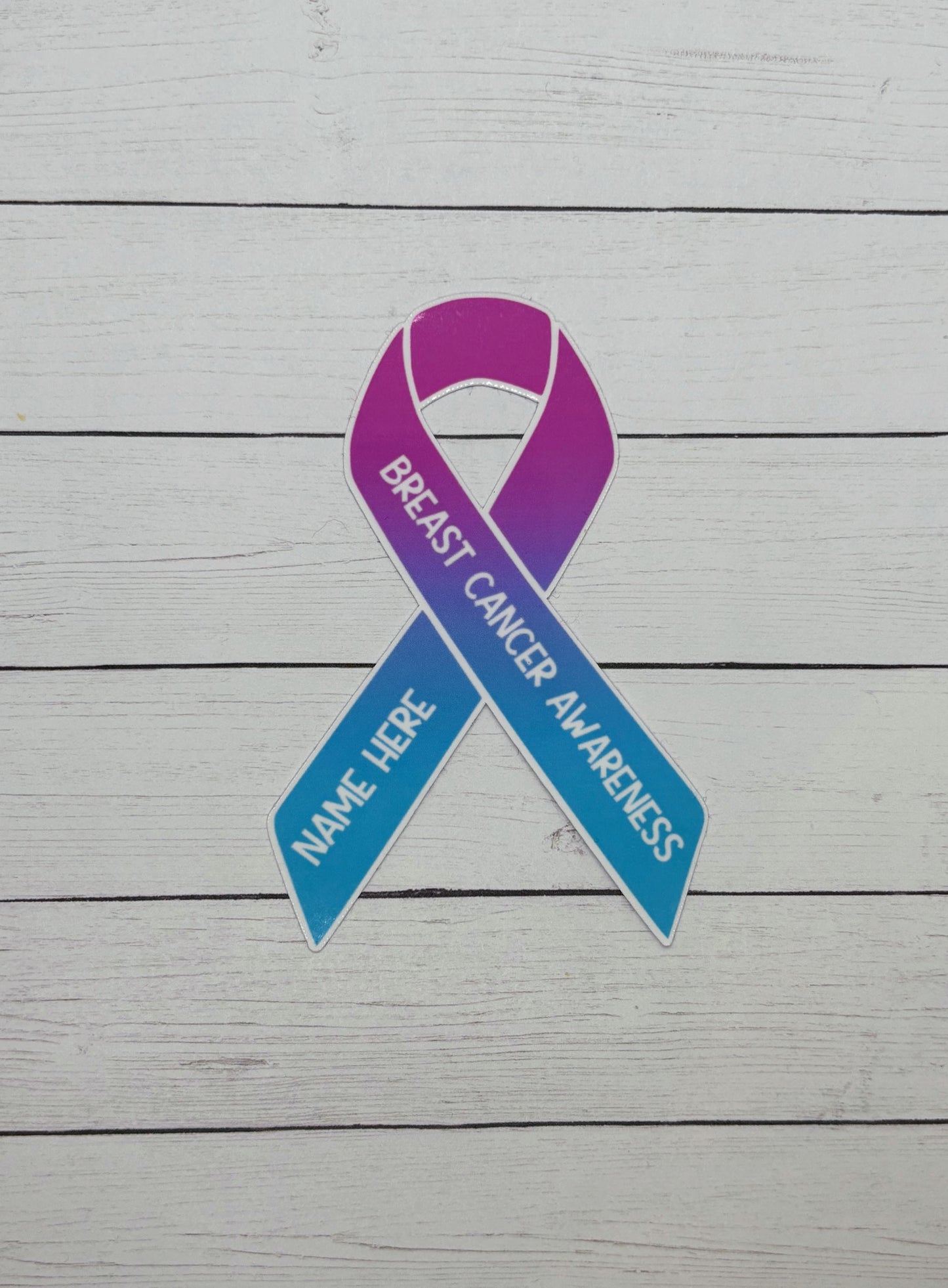 Male Breast Cancer Awareness Custom Ribbon Sticker