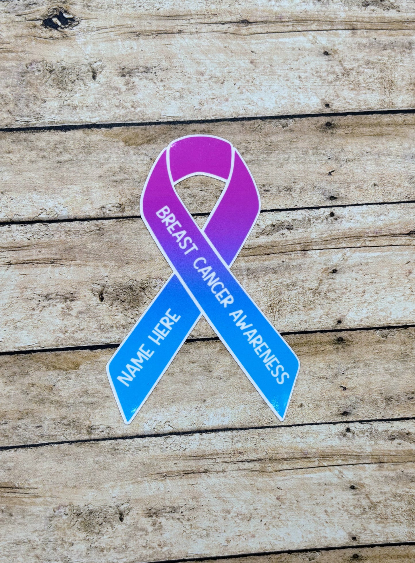 Male Breast Cancer Awareness Custom Ribbon Sticker