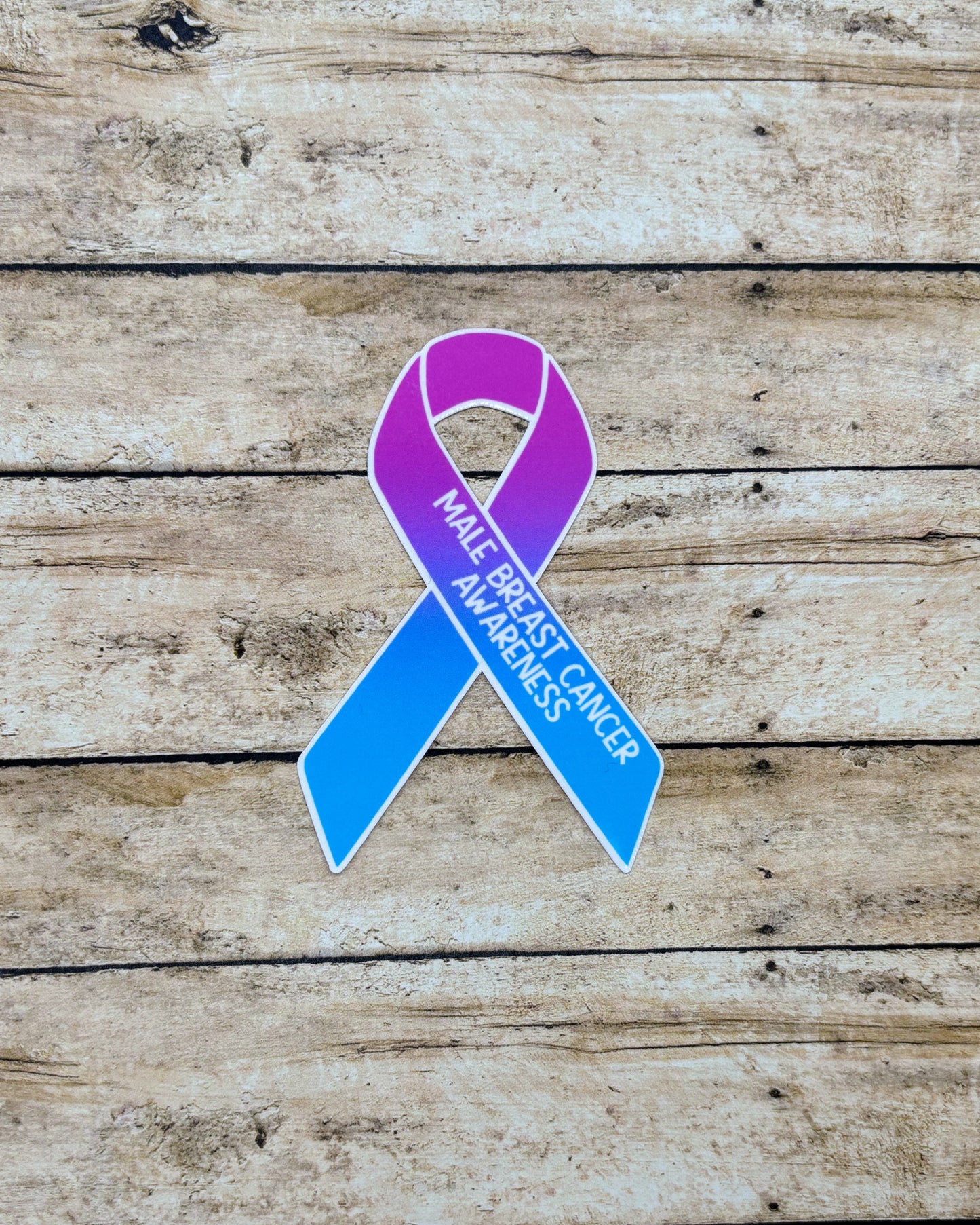 Male Breast Cancer Awareness Ribbon Sticker