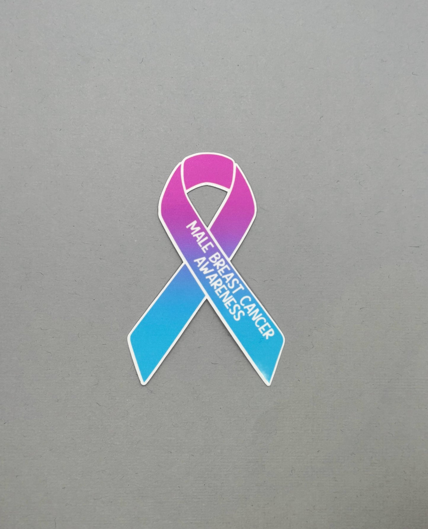 Male Breast Cancer Awareness Ribbon Sticker