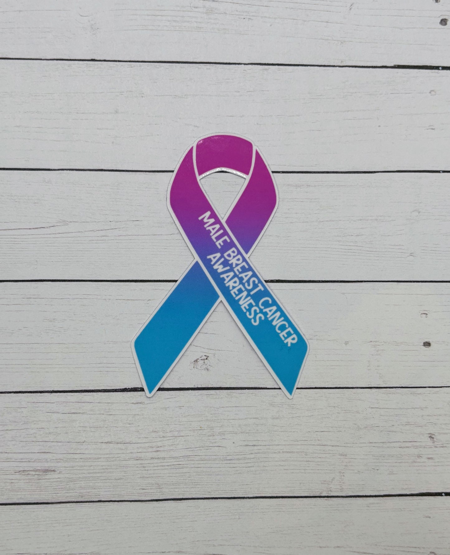 Male Breast Cancer Awareness Ribbon Sticker