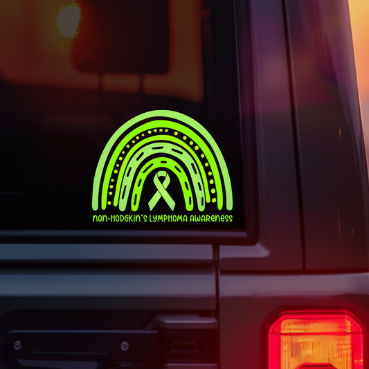 Non-Hodgkin's Lymphoma Awareness Rainbow Car Decal