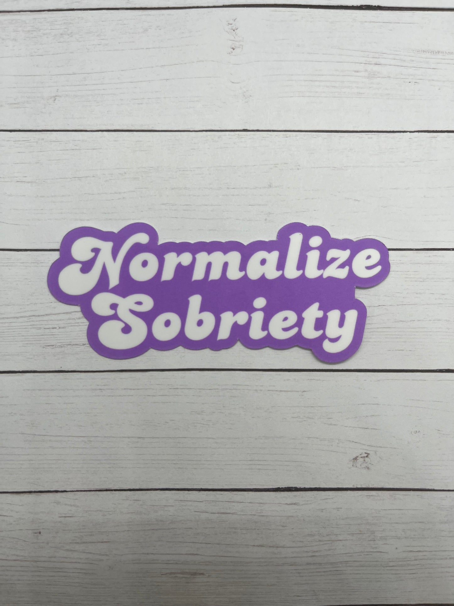 Normalize Sobriety Purple & White Sticker