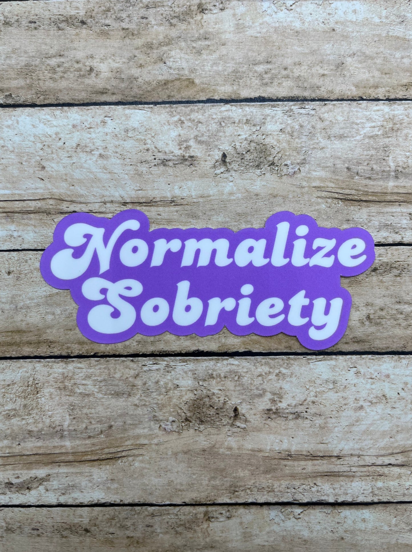 Normalize Sobriety Purple & White Sticker