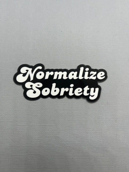 Normalize Sobriety Black & White Sticker