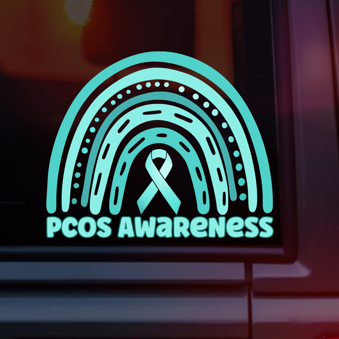 PCOS Awareness Rainbow Car Decal